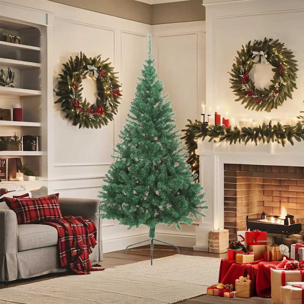 Vidaxl kunstkerstboom avec un demi-180 cm en PVC vert standard
