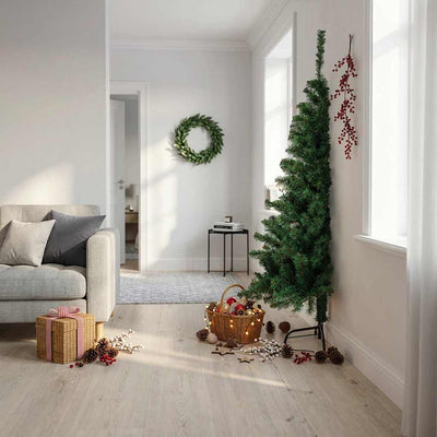 Vidaxl kunstkerstboom avec un demi-180 cm en PVC vert standard