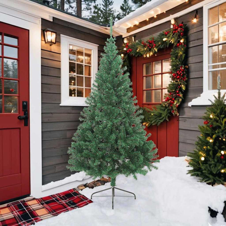 Vidaxl kunstkerstboom avec un demi-210 cm en PVC vert standard