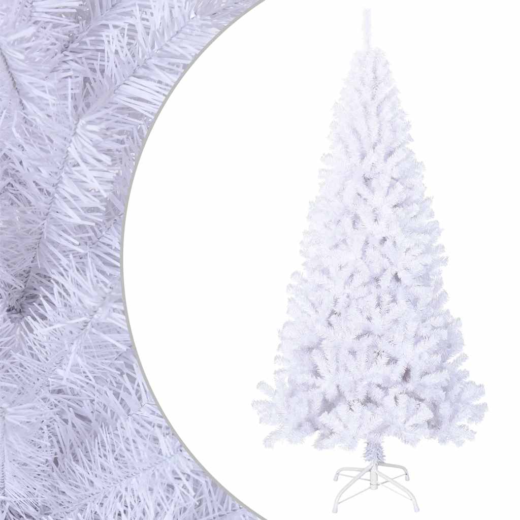 Vidaxl kunstkerstboom avec des branches épaisses 210 cm PVC blanc