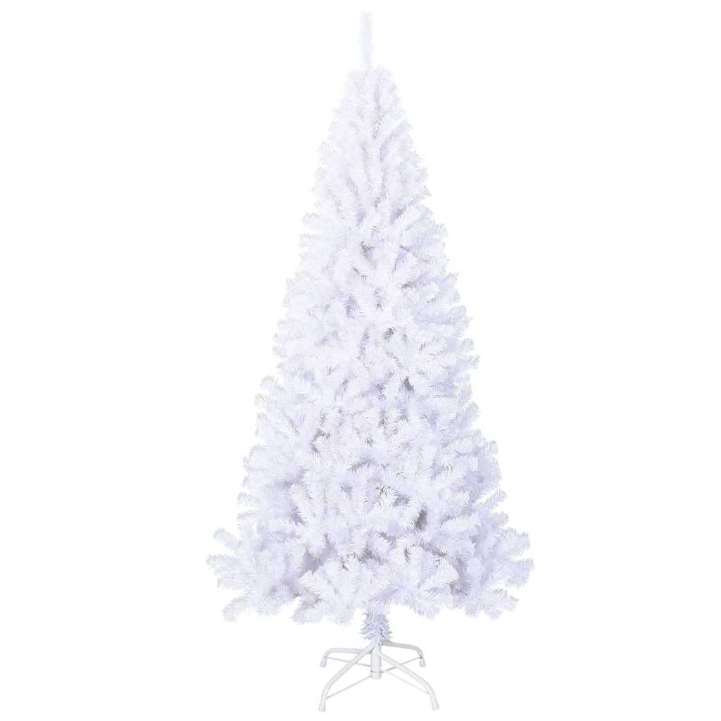 Vidaxl kunstkerstboom avec des branches épaisses 210 cm PVC blanc