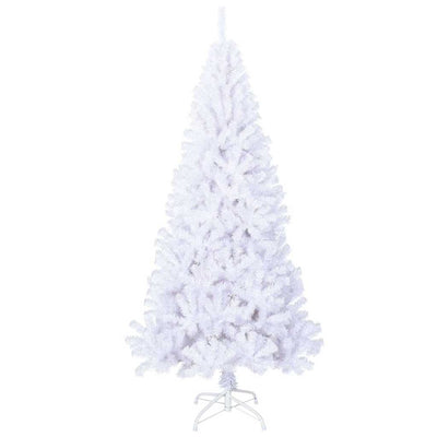 Vidaxl kunstkerstboom avec des branches épaisses 240 cm PVC blanc