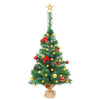 Vidaxl kunstkerstboom avec éclairage et balles de Noël 64 cm verts