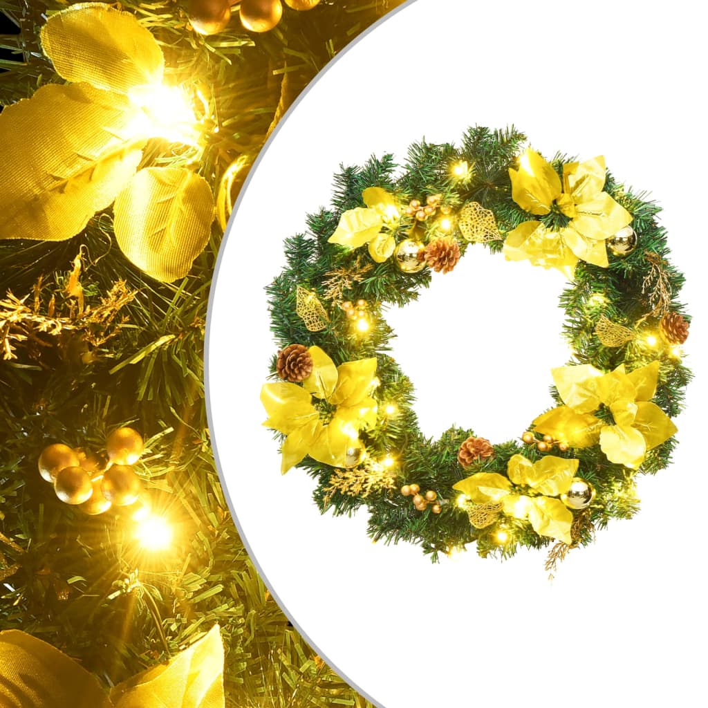 Vidaxx couronne de Noël avec éclairage LED vert 60 cm PVC