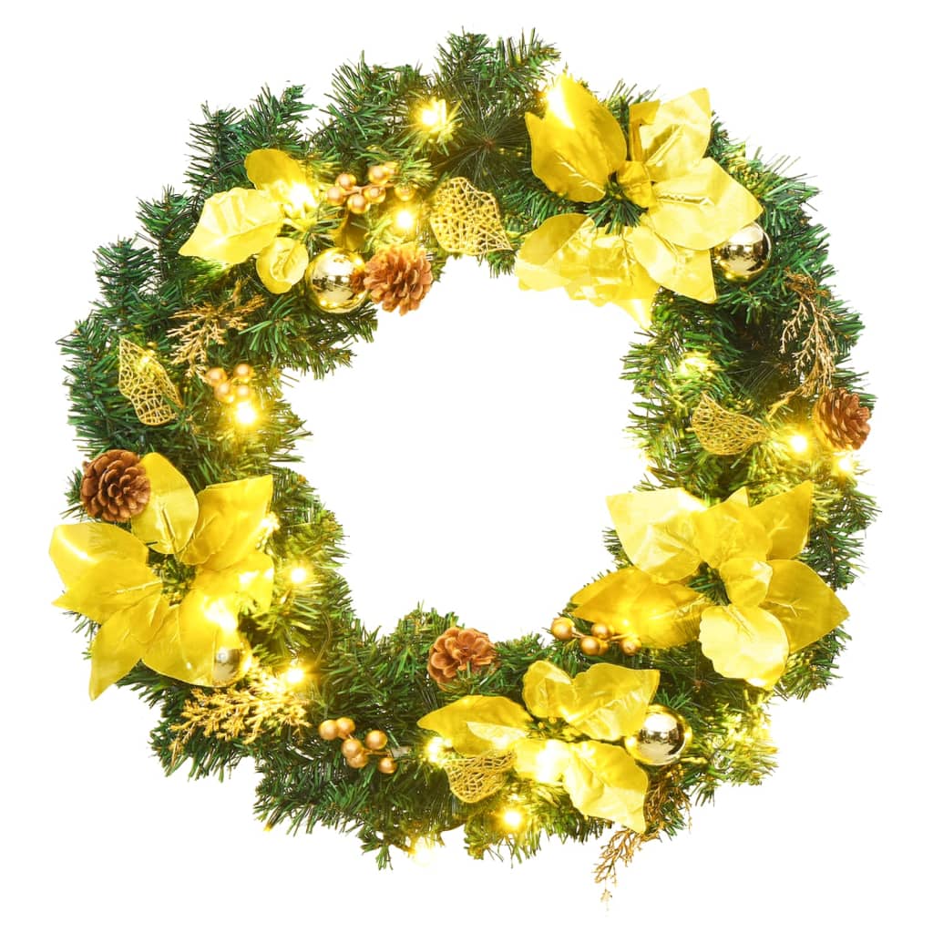 Vidaxx couronne de Noël avec éclairage LED vert 60 cm PVC