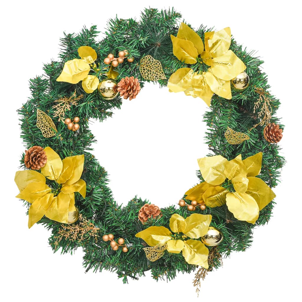 Vidaxx couronne de Noël avec éclairage LED vert 60 cm PVC