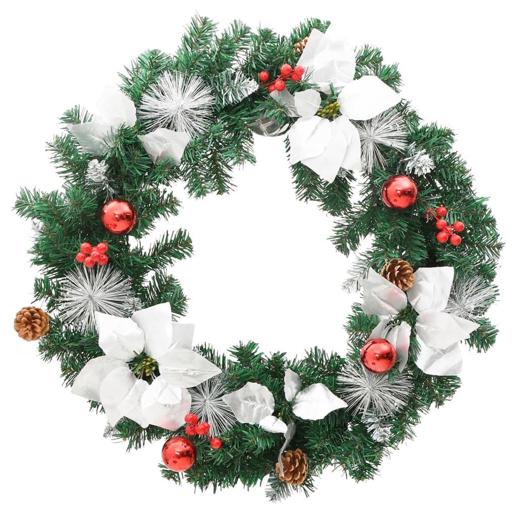 Vidaxl Couronne de Noël avec lumières LED 60 cm PVC vert