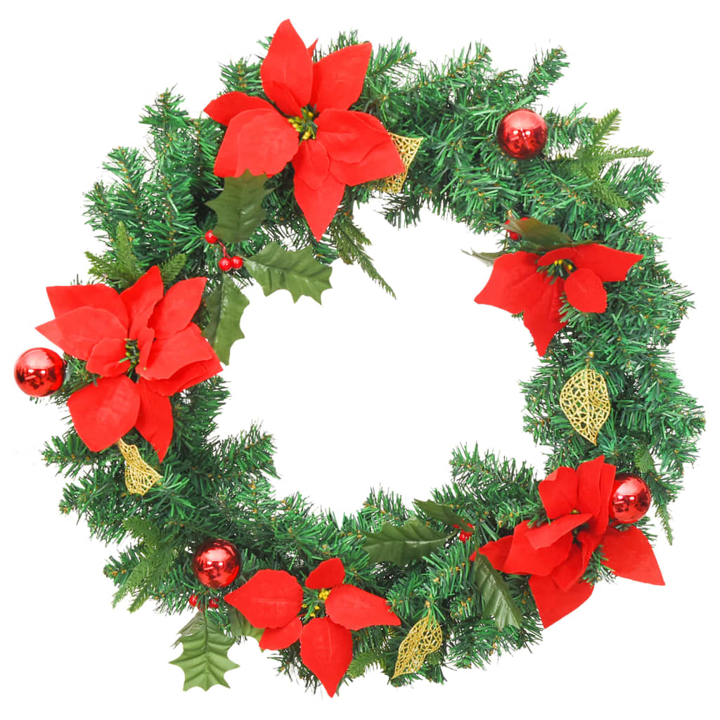 Vidaxl Couronne de Noël avec lumières LED 60 cm PVC vert