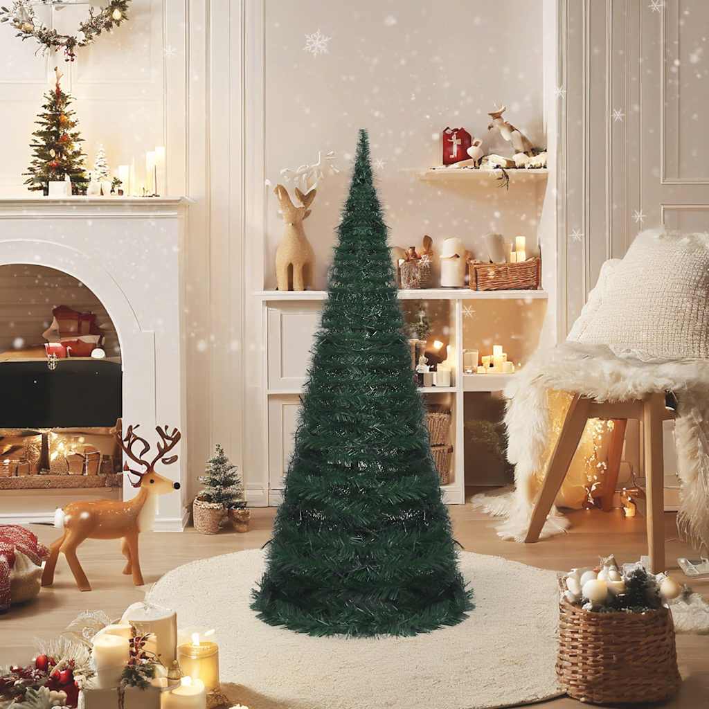 Vidaxl kunstkerstboom avec un éclairage pop-up 150 cm vert