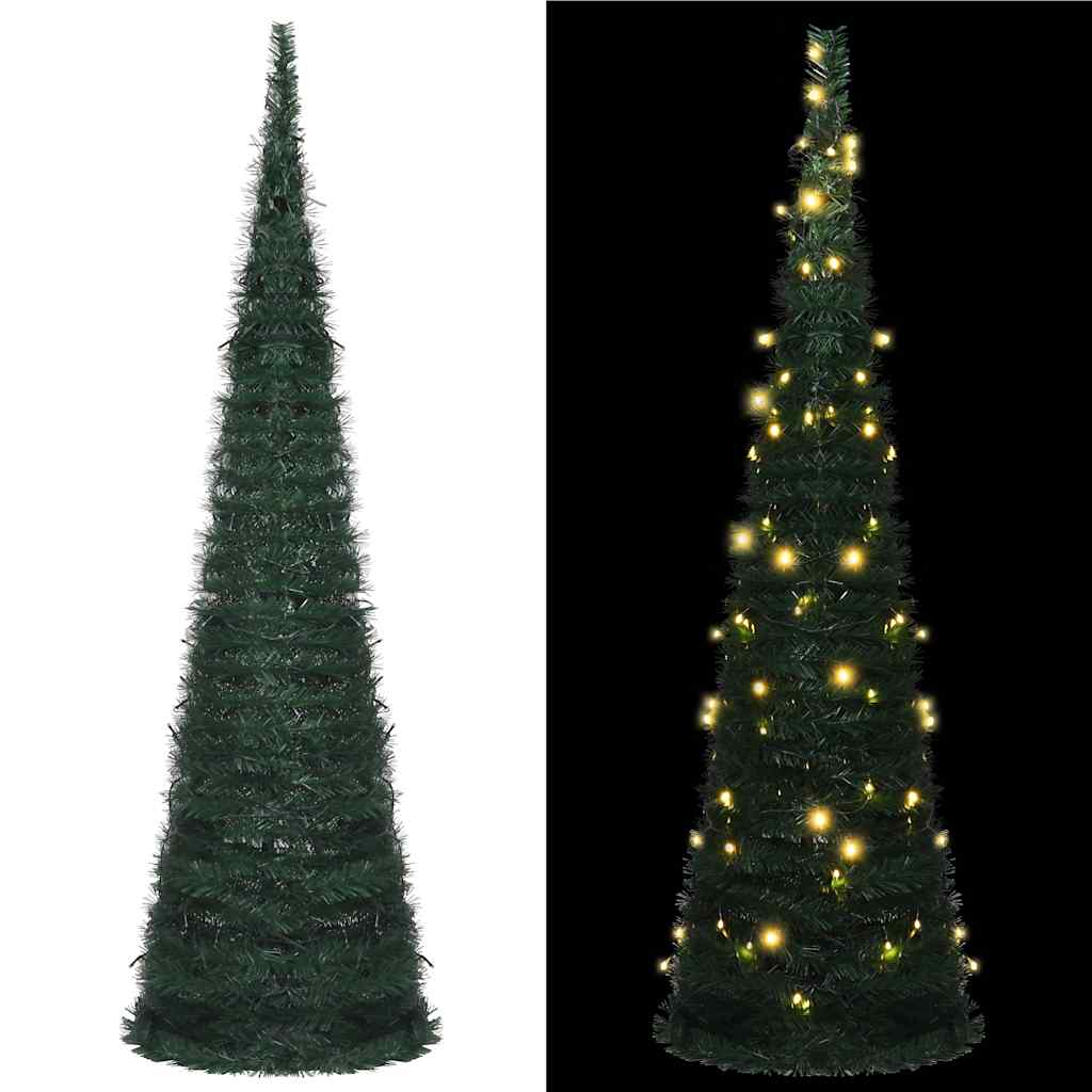 Vidaxl Kunstkerstboom avec un éclairage pop-up 210 cm vert