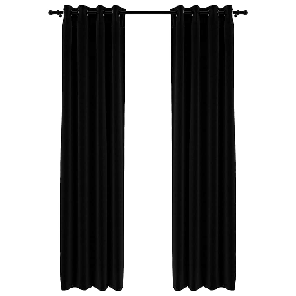 Vidaxl rideaux lin looks accablants 2 st 140x225 cm noir