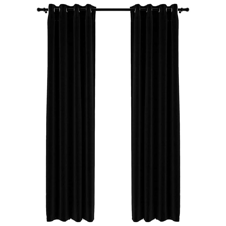Vidaxl rideaux lin looks accablants 2 st 140x225 cm noir