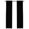 Vidaxl rideaux lin looks accablants 2 st 140x245 cm noir