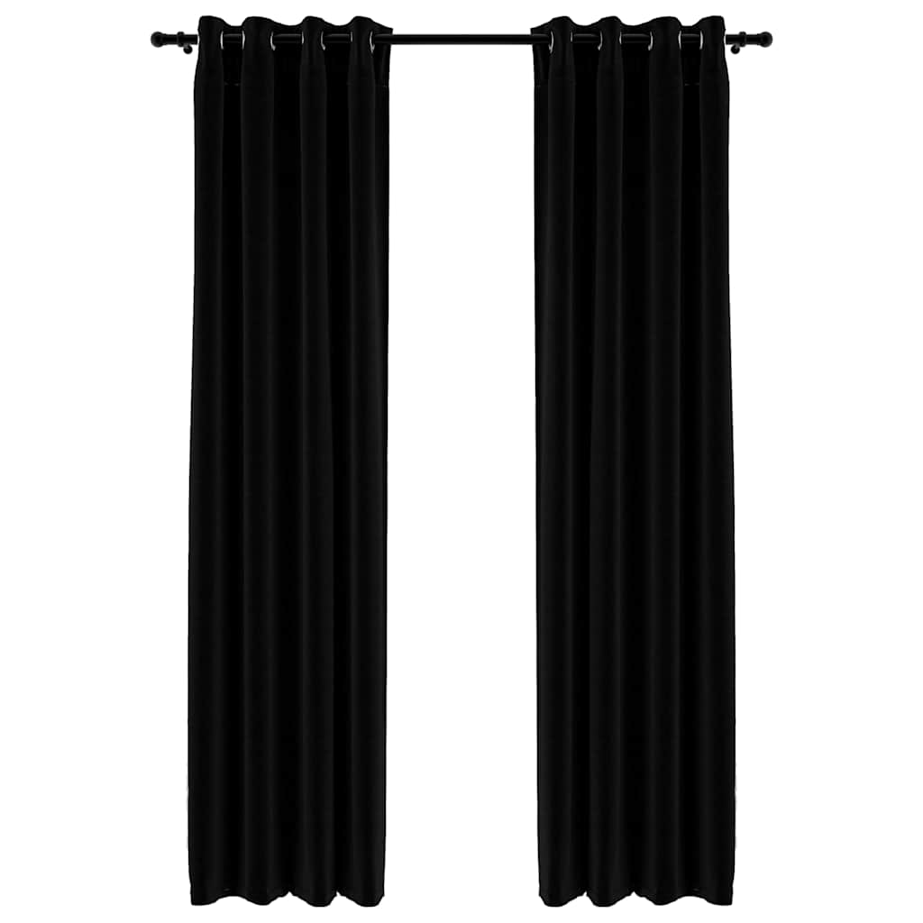 Vidaxl rideaux lin looks accablants 2 st 140x245 cm noir