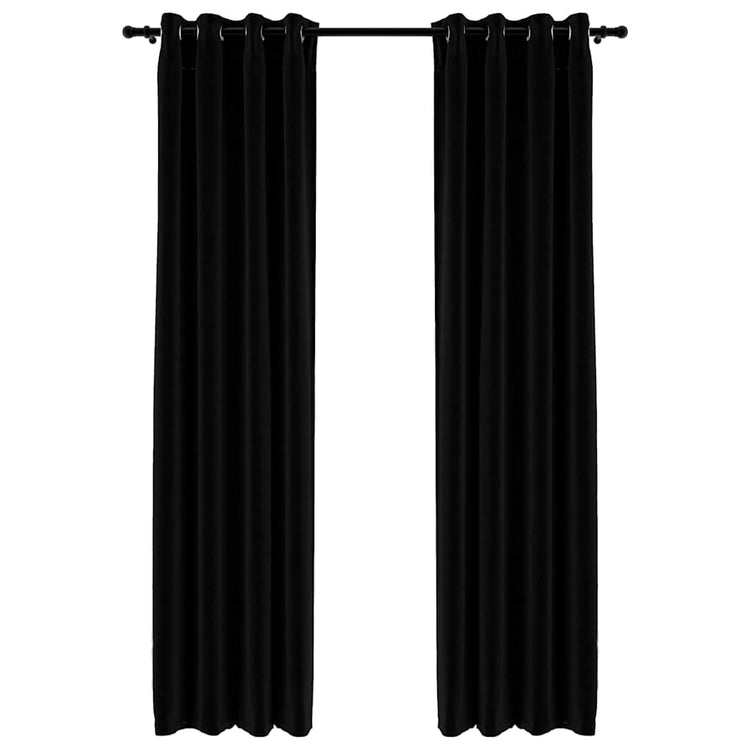Vidaxl rideaux lin looks accablants 2 st 140x245 cm noir