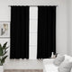 Vidaxl rideaux en lin look accablant crochets 2 st 140x175 cm noir