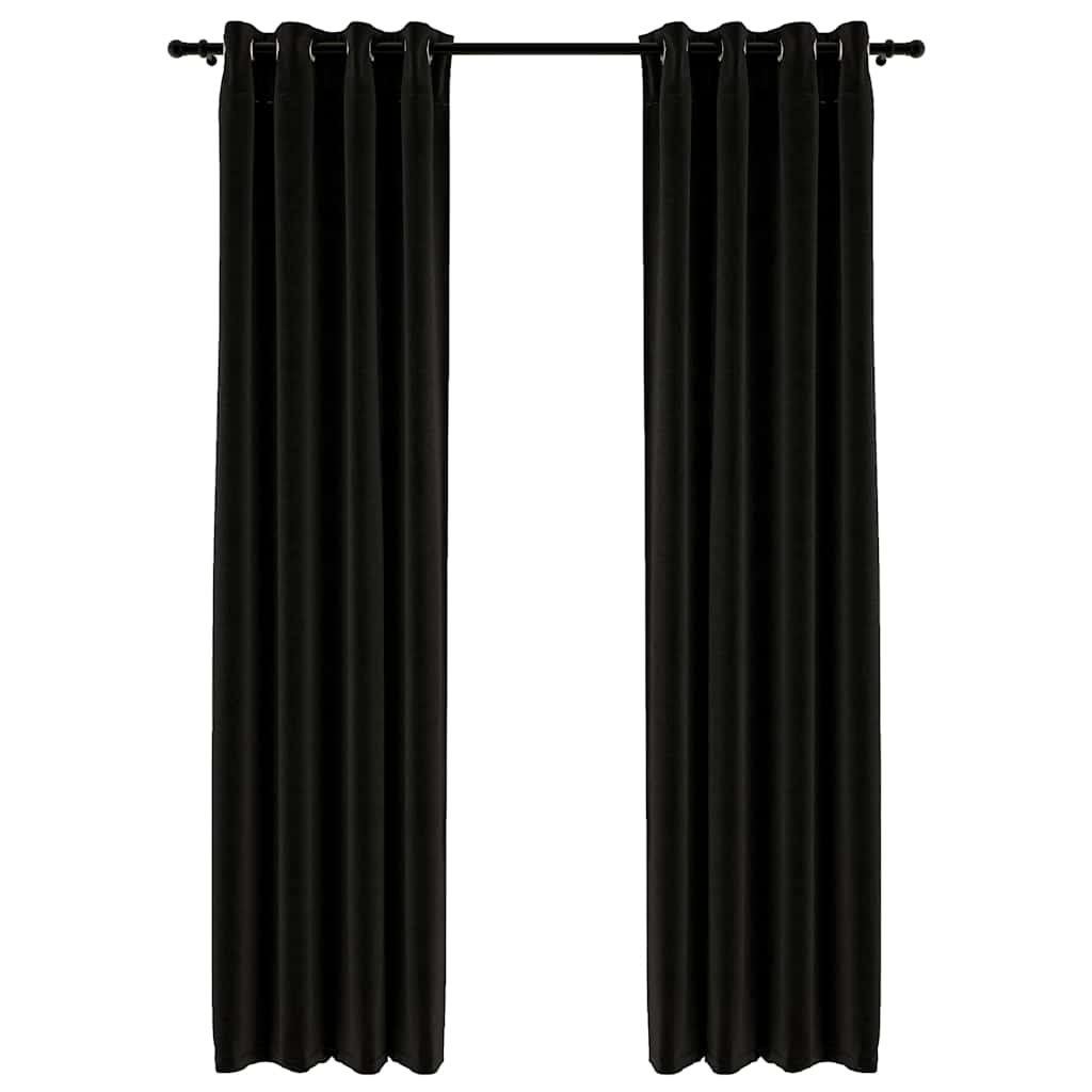 Vidaxl rideaux lin look occlusion 2 pcs 140x225 cm anthracite