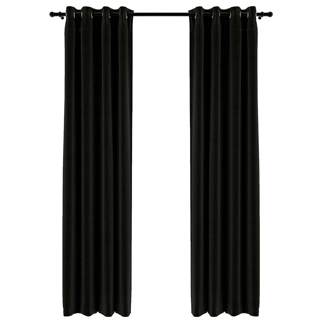 Vidaxl rideaux en lin pour faire 2 mant 140x245 cm anthracite