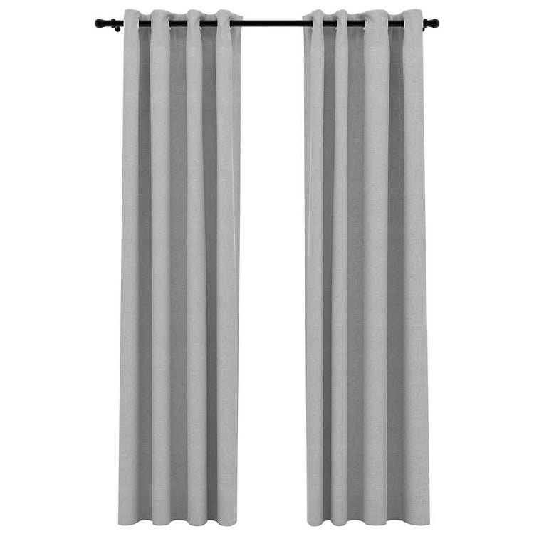 Vidaxl rideaux en lin look accablant les yeux 2 st 140x225 cm gris