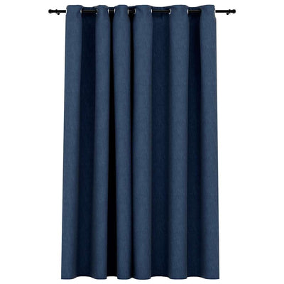 Vidaxl rideau lin Look accablant avec les yeux 290x245 cm bleu