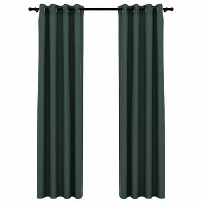 Vidaxl rideaux en lin look accablant les yeux 2 st 140x245 cm vert