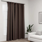 Vidaxl rideau lin Look accablant avec haken 290x245 cm taupe - afbeelding 1