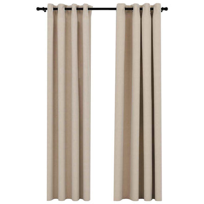 Vidaxl rideaux lin looks accablants 2 st 140x225 cm beige