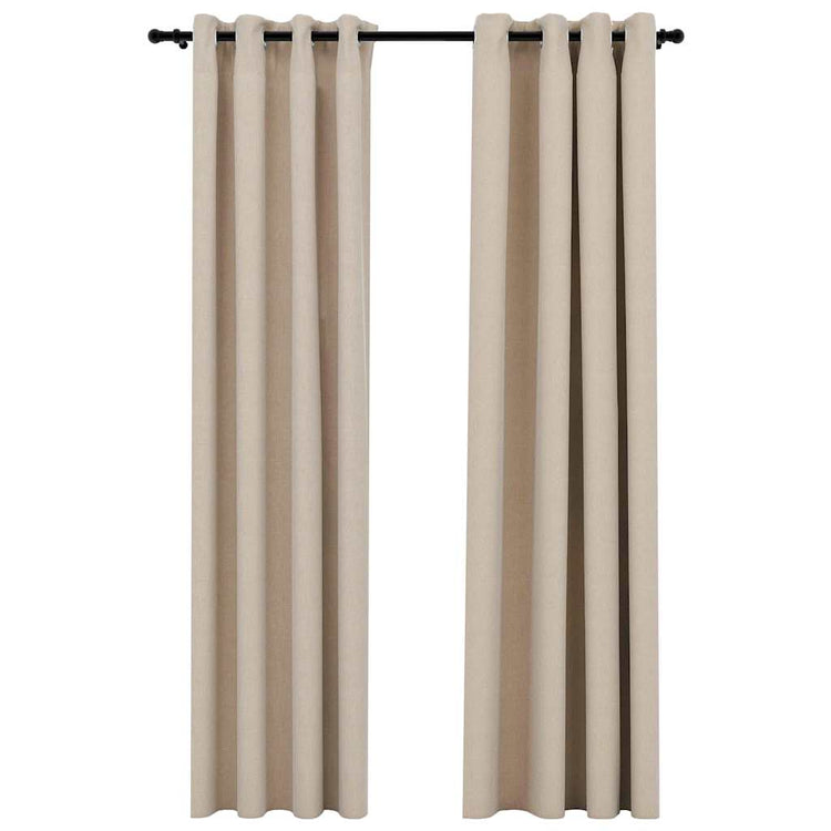 Vidaxl rideaux lin looks accablants 2 st 140x225 cm beige