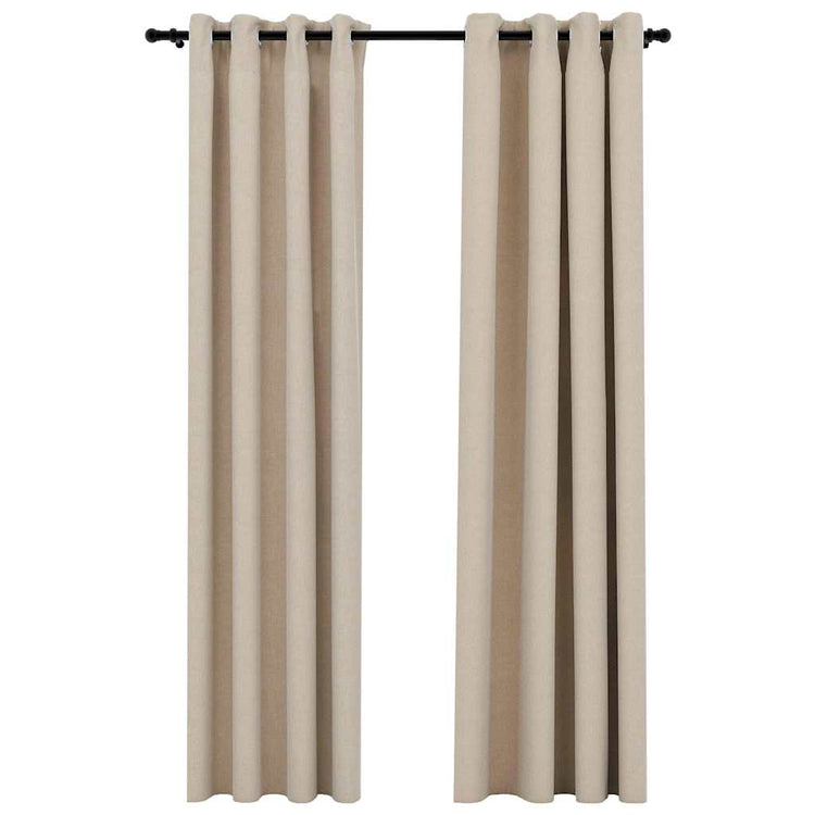 Vidaxl rideaux lin looks accablants 2 st 140x245 cm beige