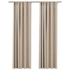 Vidaxl rideaux en lin Look Blackout Hooks 2 ST 140x225 cm beige