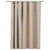 Vidaxl rideau en lin accablant avec des crochets 290x245 cm beige