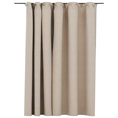 Vidaxl rideau en lin accablant avec des crochets 290x245 cm beige