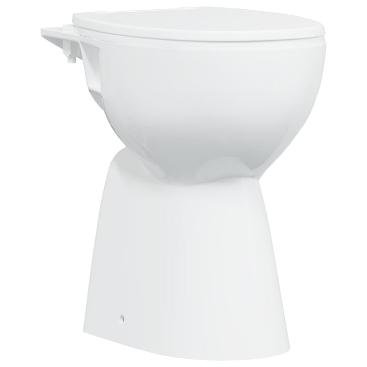 Toilettes vidaxl élevées de 7 cm en céramique de frontière à boutons doux blanc