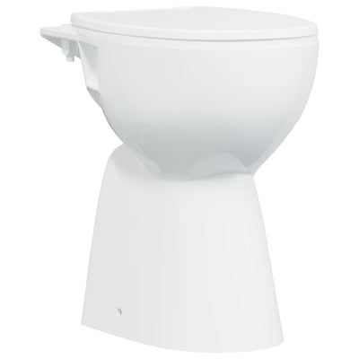 Toilettes vidaxl élevées de 7 cm en céramique de frontière à boutons doux blanc