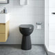 Toilettes vidaxl élevées 7 cm en céramique sans frontière en serre de serre noire en céramique