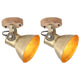 Lampes de plafond mures vidaxl Industrial 2 St E27 20x25 cm Couleur en laiton