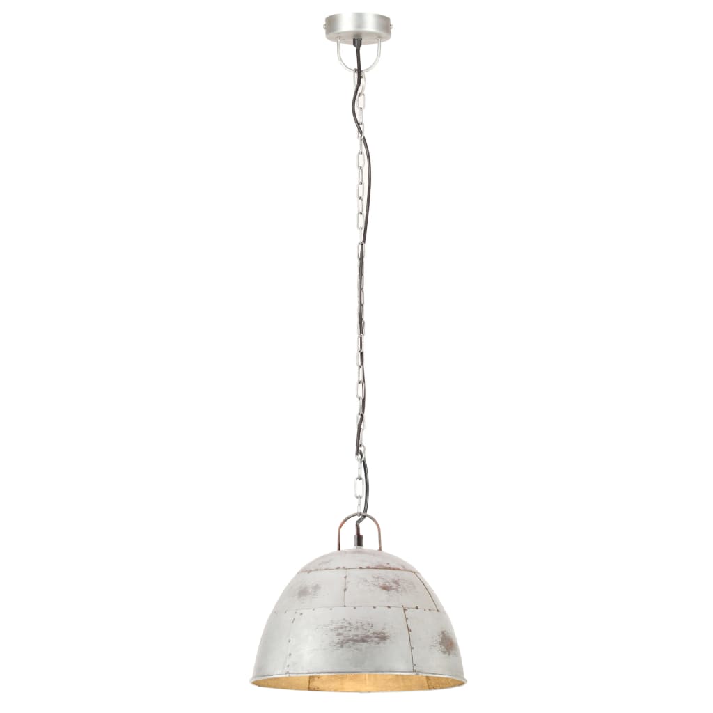 Vidaxl suspendu industriel vintage rond 25 w e27 31 cm couleurs argentées
