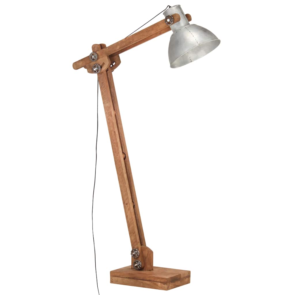 VidaXL lampadaire E27 en bois de manguier massif couleur argent