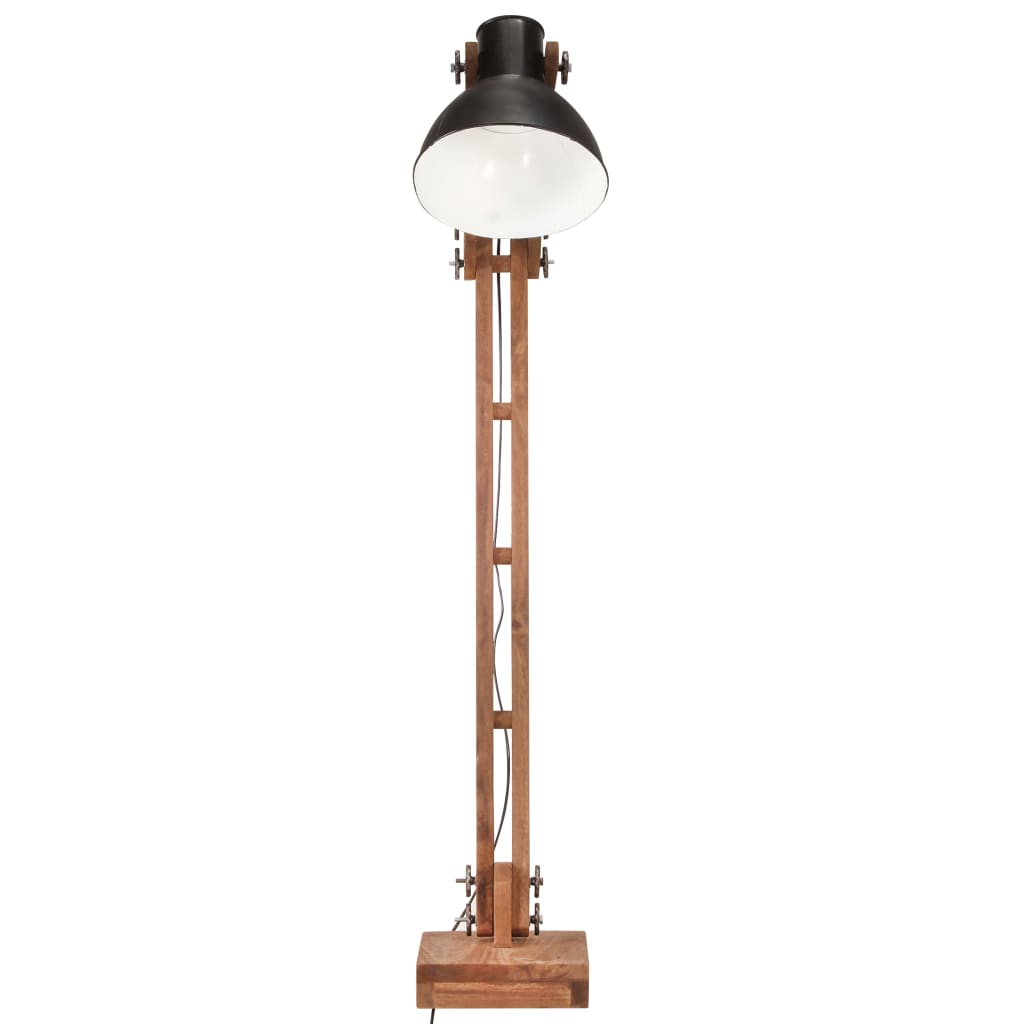 Lampadaire Vidaxl E27 Bois de mangue massif noir