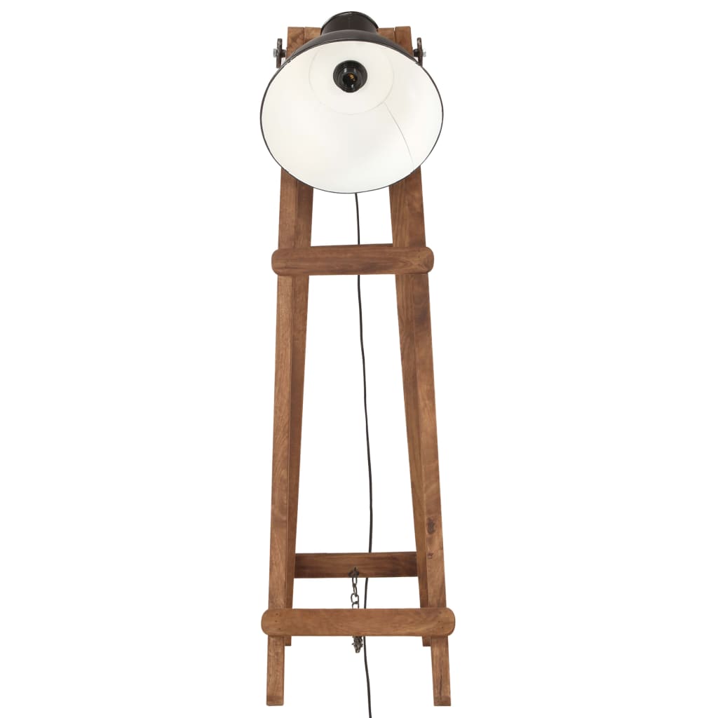 VidaXL lampadaire E27 bois de manguier massif noir
