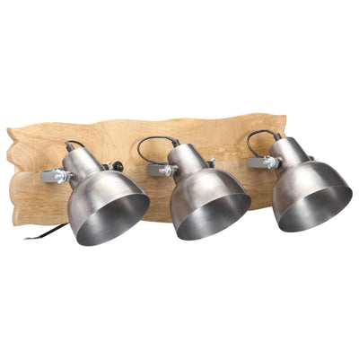 Vidaxl Wall Lamp Industrial E27 68x23 cm Mangohout Silver Colored