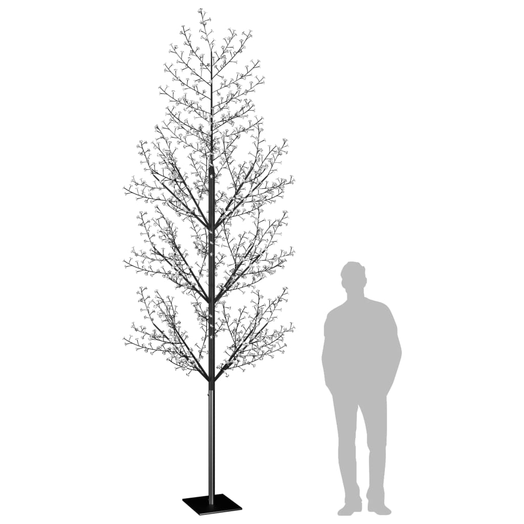 Vidaxl Christmas Tree 1200 LEDS chauffeur blanc clair fleur de cerise 400 cm