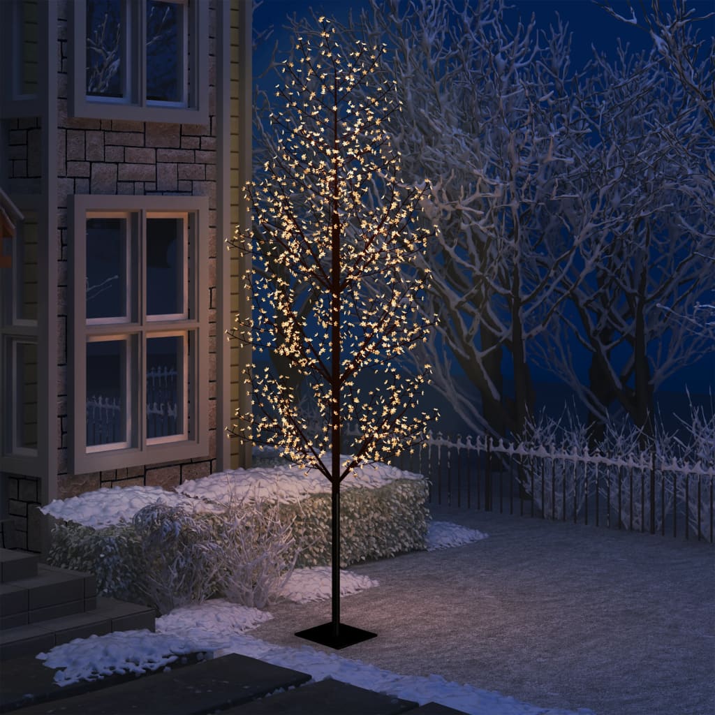 Vidaxl Christmas Tree 1200 LEDS chauffeur blanc clair fleur de cerise 400 cm