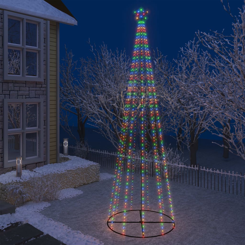 Vidaxl kegelkerstboom 752 LED multicolore 160x500 cm