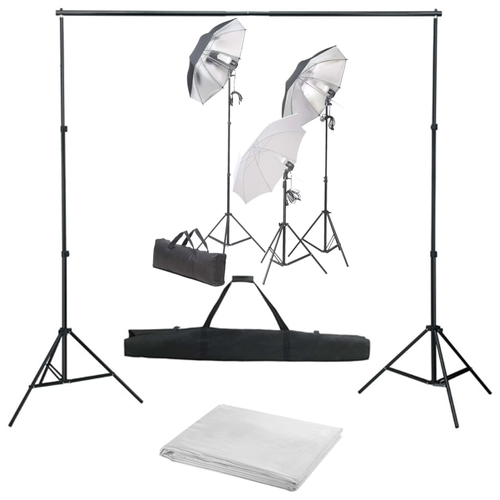 Ensemble de studio photo vidaxl avec ensemble d'éclairage et arrière-plan