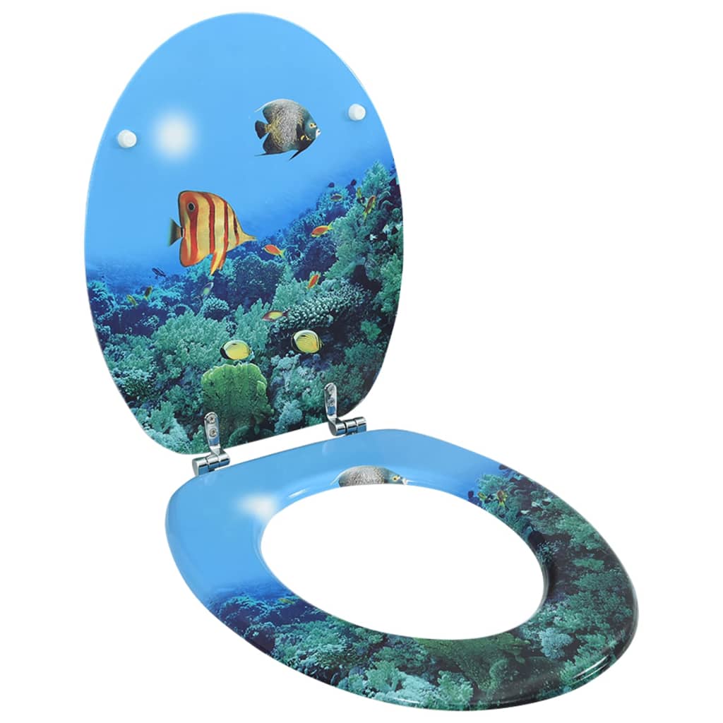 Vidaxl Toilet Siège avec couvercle en mer profonde MDF