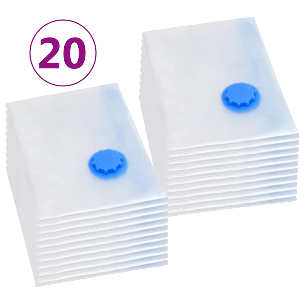 Sacs de rangement à vide vidaxl 20 pcs 120x70 cm