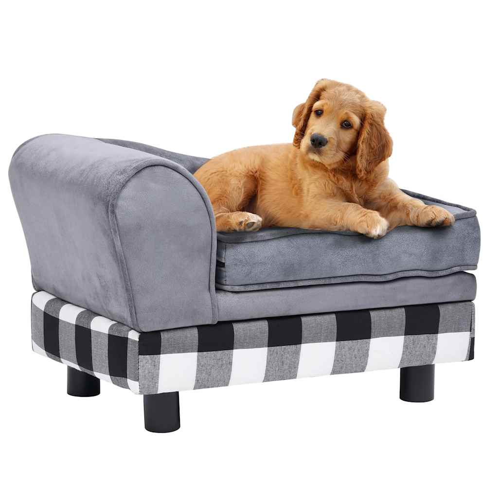 Vidaxl Dog Bank 57x34x36 cm Gray en peluche