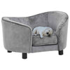 Vidaxl Dog Bank 69x49x40 cm Gray en peluche
