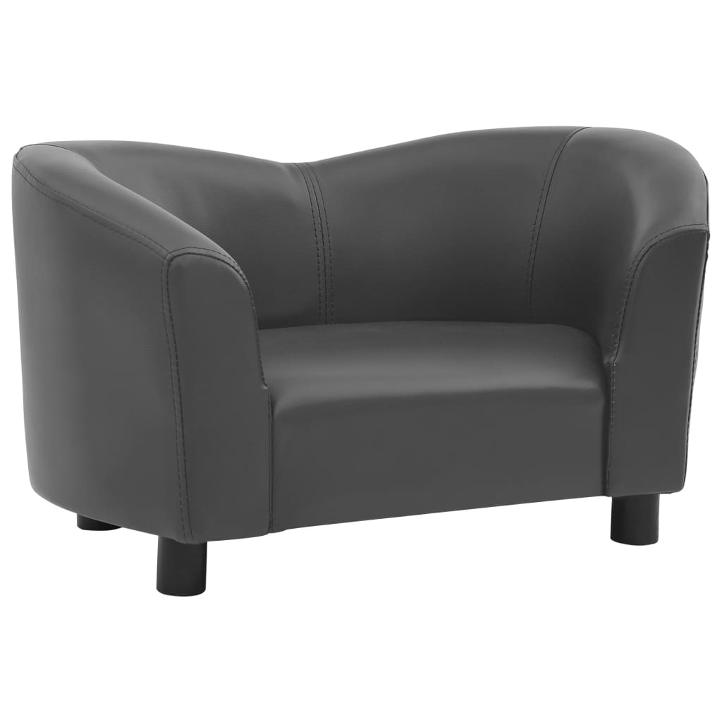 Vidaxl Dog Bank 67x41x39 cm en cuir artificiel gris